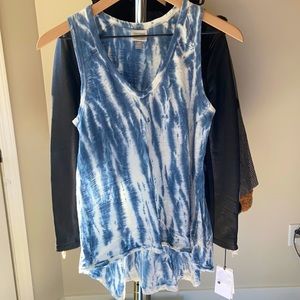 XS Converse All Star Blue White Tie Dye Tank Top